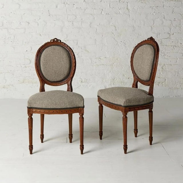 19th Century 19th Century French Boucle & Walnut Petite Chair For Sale - Image 5 of 6