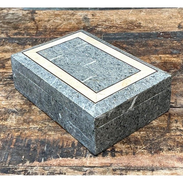 Contemporary Vintage Tessellated Stone Trinket Box For Sale - Image 3 of 12