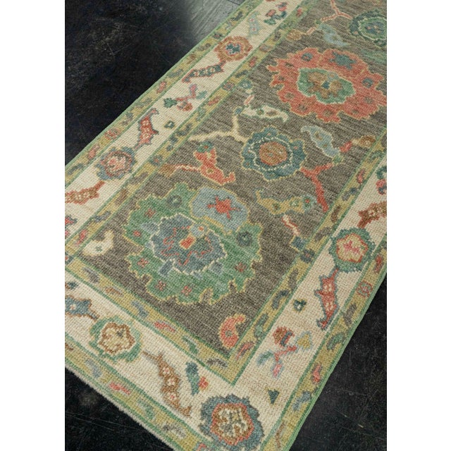 Black Turkish Oushak Rug 2'6" x 6'4" #20225 For Sale - Image 8 of 8