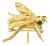 1980s 14k Yellow Gold & Emerald Bee Brooch For Sale