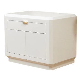 Mid 20th Century White Post Modern End Table Nightstand For Sale