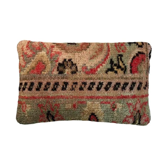 Large Vintage Turkish Handmade Rug Cushion Cover For Sale - Image 10 of 11