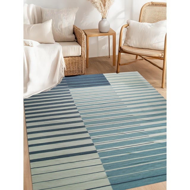 9x12 Majestic Laine Multicolor Geometric Modern Flatweave Wool Carpet Rug For Sale - Image 4 of 6