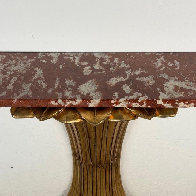 Art Deco Console Table in Hand-Carved Giltwood and Marble by Pierluigi Colli, 1930 For Sale - Image 14 of 18