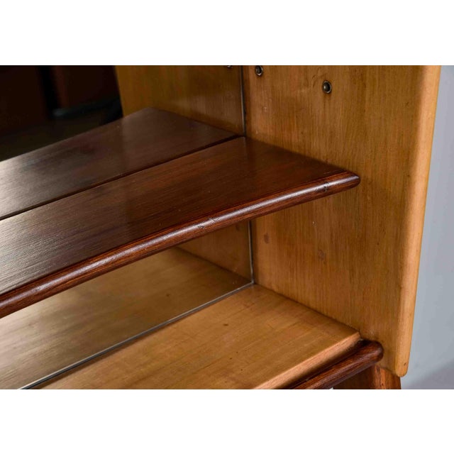 Brown Mid-Century Italian Bar Cabinet With Mirrored Sliding Doors For Sale - Image 8 of 12