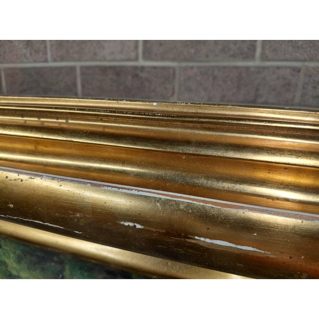 Wood Early 20th Century Framed Signed Henrik Gamst Jespersen "The Water Garden" Oil on Canvas For Sale - Image 7 of 13