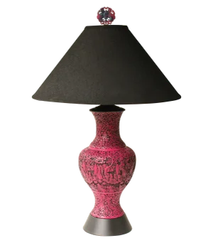 Vintage Cinnabar Style Table Lamp