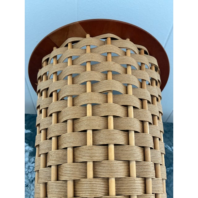 1970s MCM Woven Cane Umbrella Stand/Basket by Brea College Crafts For Sale In Providence - Image 6 of 7