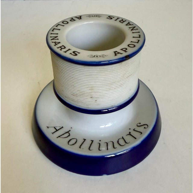 White Antique Apollinaris Porcelain Advertising Match Striker & Holder For Sale - Image 8 of 8