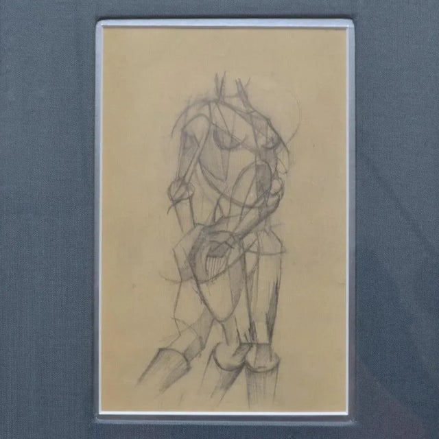 Cubist Style Female Studies of Life Drawings, Early 20th Century, Set of 2 For Sale - Image 4 of 13
