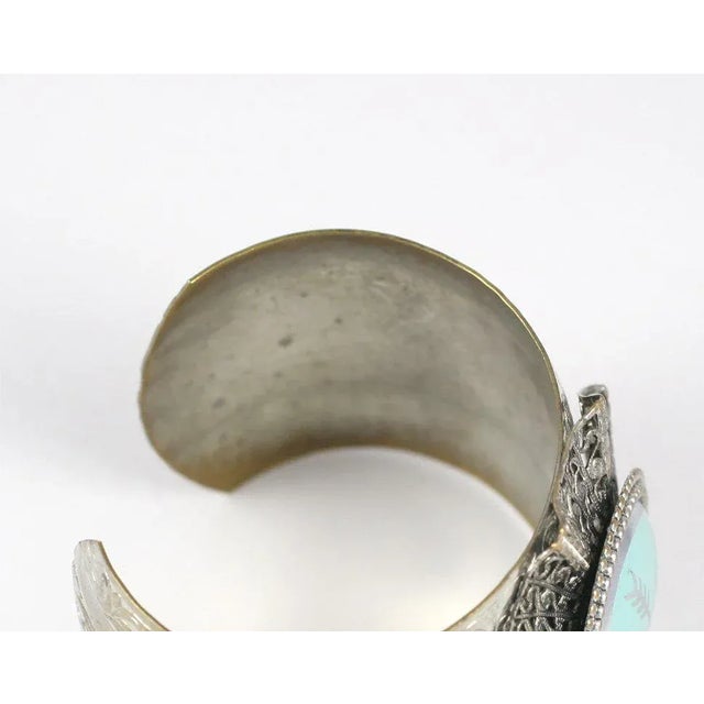 1920s Silvertone Cuff and Earrings - 3 Pieces For Sale - Image 4 of 10