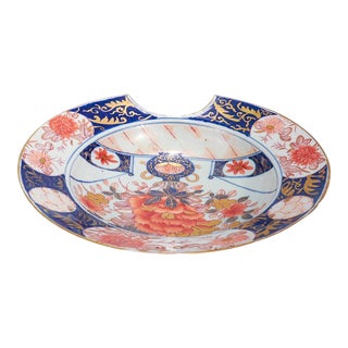 Antique Japanese Imari Porcelain Barber's Bowl For Sale