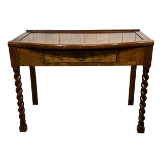 Antique English Burr Walnut Desk, 1900s For Sale