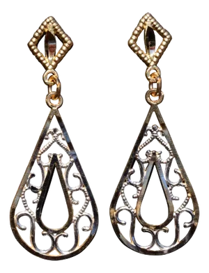 The Chainey: Yellow Gold Dangler Earrings, 2 Pieces