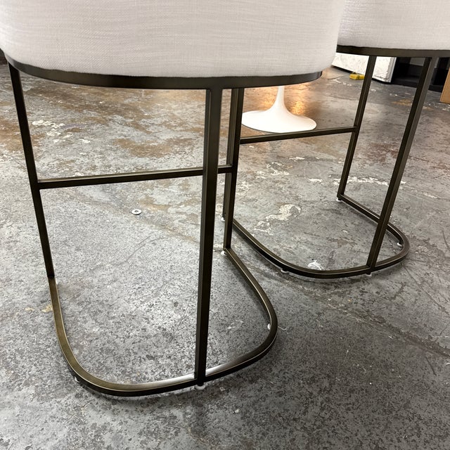 Textile Restoration Hardware Emery Bar Stools, Pair For Sale - Image 7 of 12