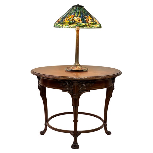 Wood Louis Majorelle Art Nouveau Mahogany Center Table, France Circa 1900 For Sale - Image 7 of 9