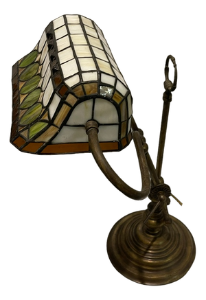 Bronze Tiffany Resin Desk Lamp, 1970s