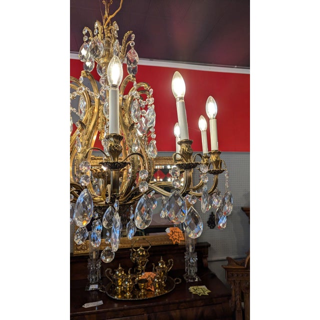 Victorian Early 20th Century Large Brass Chandelier For Sale - Image 3 of 12