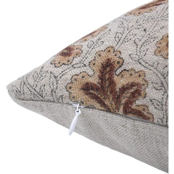 Art Deco Block Print Thick Linen Throw Pillow Cover 18x18 Inch -Pushp Samhita For Sale - Image 3 of 4