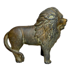 Antique Early 1900s Ac Williams Hand Painted Cast Iron Lion Still Bank
