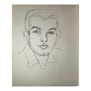 Mid Century Portrait Sketch of Man