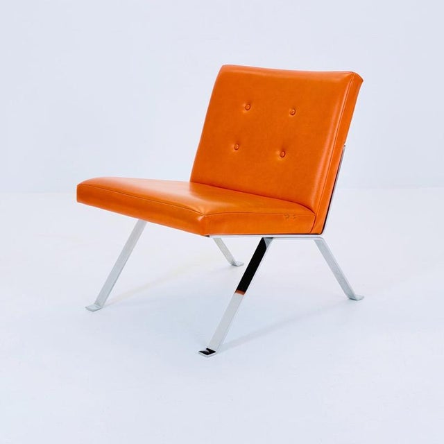 Mid century leather lounge euro m1600 chair by hans eichenberger for girsberger - 1960s switzerland hans eichenberger,...