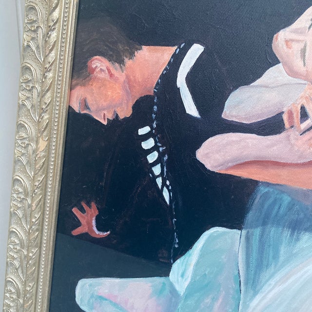 Mid-Century Ballet Dancers Oil Painting by C. D. Walsh - Ornate Gold Frame For Sale - Image 9 of 12