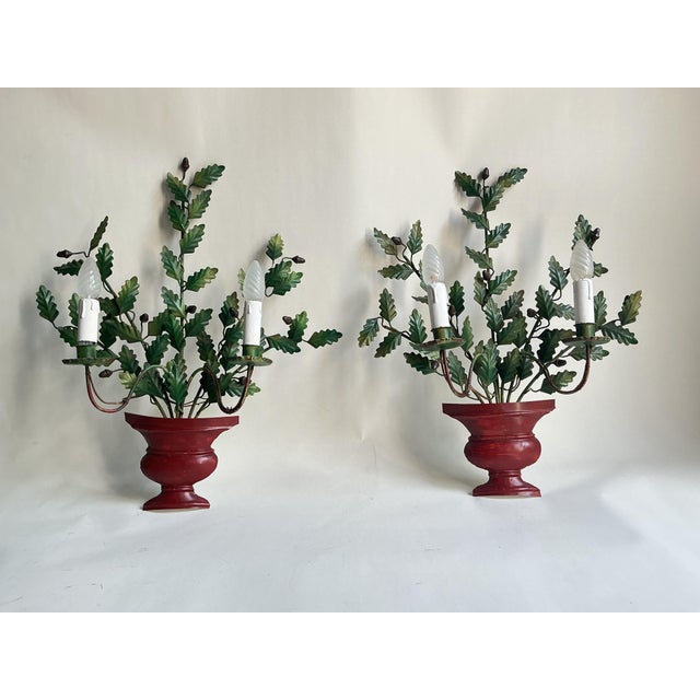 Large Italian Oak Branch Wall Lights, 1950s, Set of 2 For Sale - Image 9 of 9