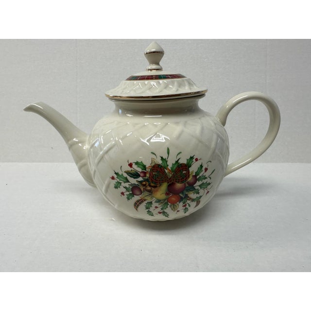 Lenox 1990s Lenox Holiday Tartan Tea Pot For Sale - Image 4 of 7