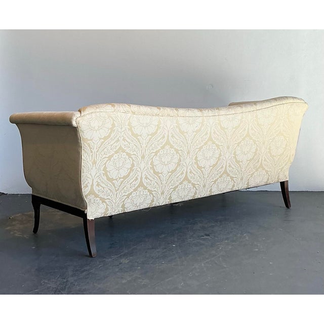 Cream Vintage Federal Carved Mahogany Sofa For Sale - Image 8 of 12