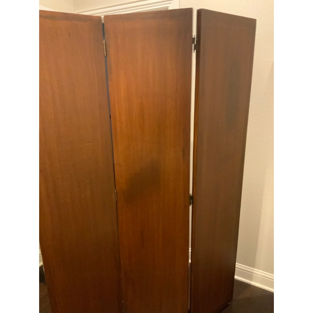 1980s 1980s Dark Wood Chessboard 3 Panel Room Divider For Sale - Image 5 of 12