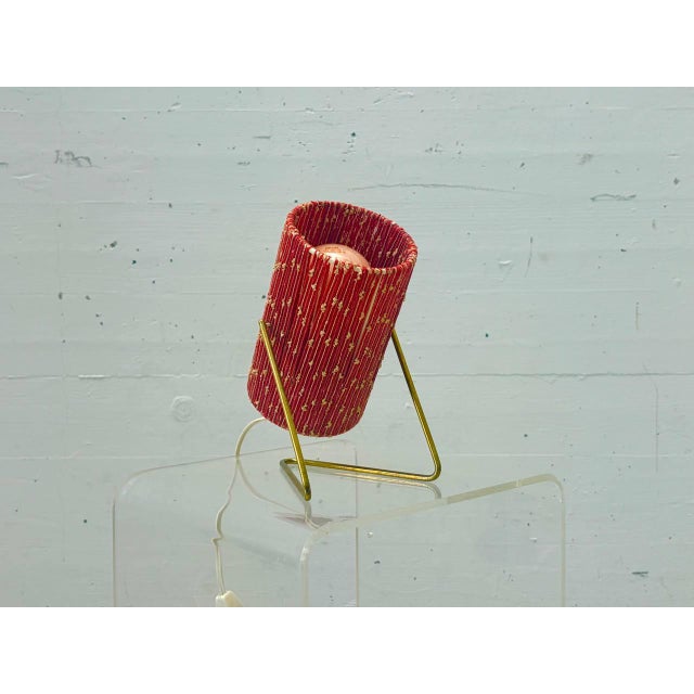 Table Lamp with Fabric Shade and Brass Frame, 1960s For Sale - Image 14 of 16