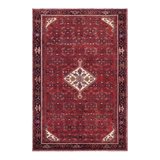 Antique Tabriz Red/Blue Wool Rug - 5'10'' X 10'3'' For Sale