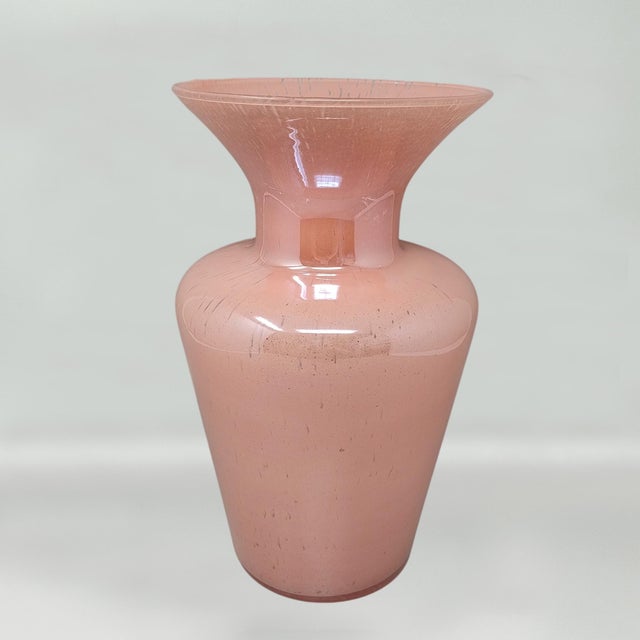 Antique Murano Blown Pink Vase by Maestro Del Vetro, 1970s For Sale - Image 9 of 9