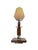 Very rare Art Deco table lamp, Central Europe, 1920s. Crafted from solid walnut, it features a stepped base and column...