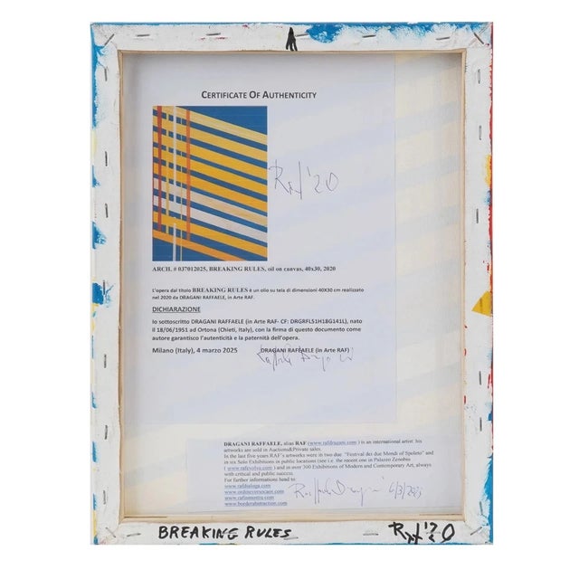 Dragani Rafaelle Arch Breakiung Rules Artist Coa For Sale - Image 4 of 4