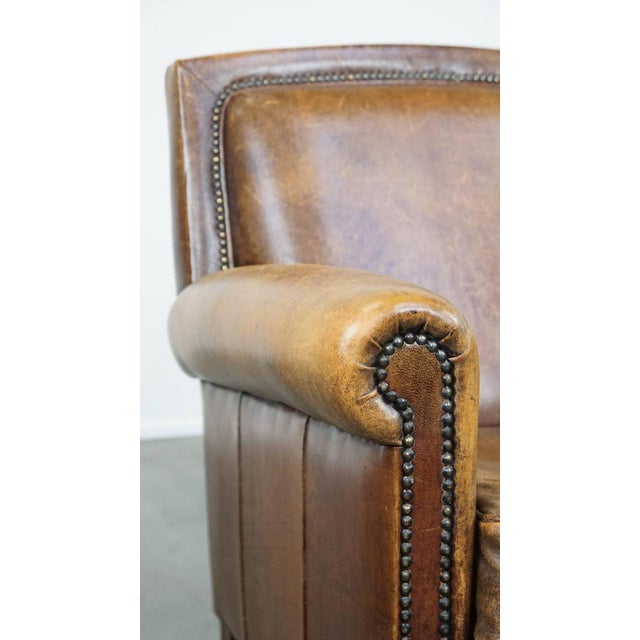 Leather Armchair with Decorative Nails For Sale - Image 11 of 14