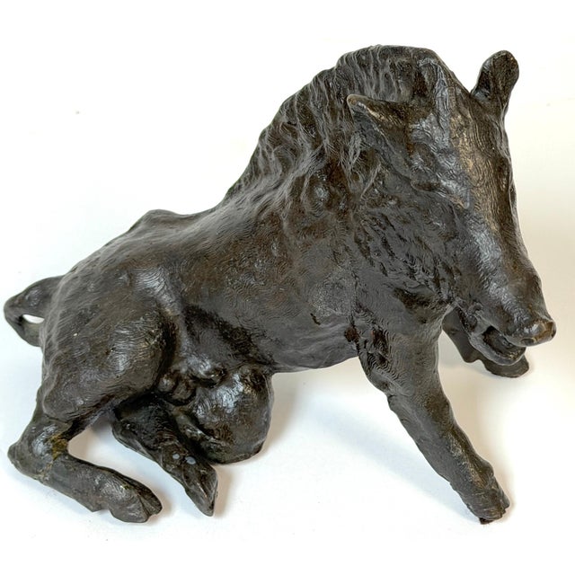 Metal Grand Tour Bronze Reduction Il Porcellino “Borghese Boar” Carved Alabaster Base For Sale - Image 7 of 18