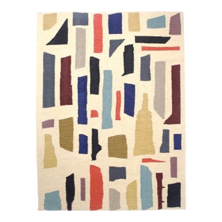 Vintage Scandinavian Kilim Rug 5’4" X 7’2” For Sale