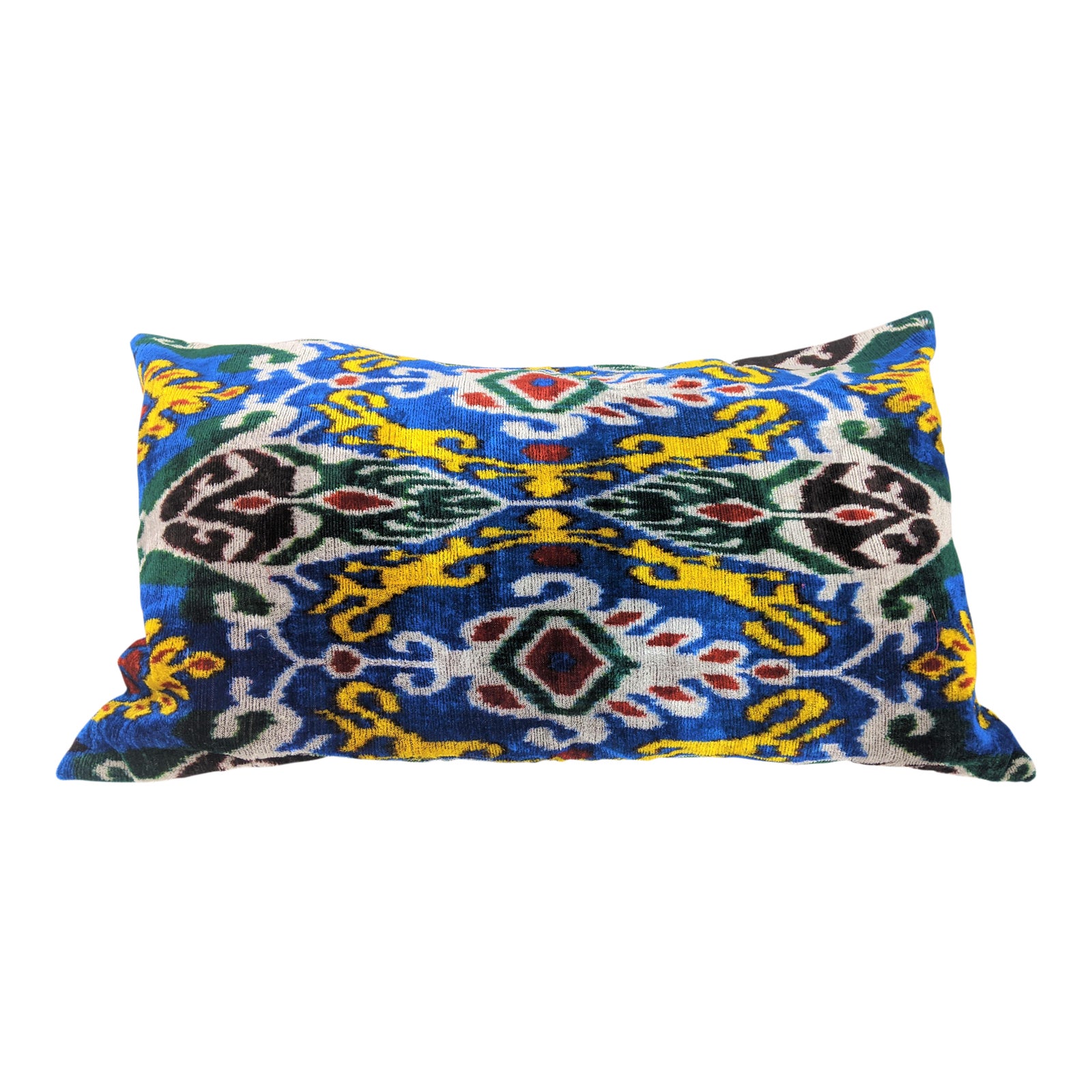 Contemporary Uzbeki Velvet Ikat Pillow Cover Chairish