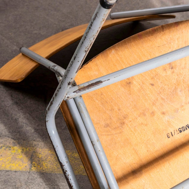 Vintage English Stacking Dining Chairs, 1950s, Set of 6 For Sale - Image 10 of 14