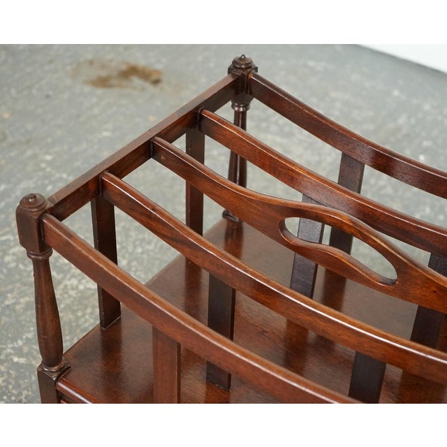 Vintage Mahogany Newspaper Rack with Brass Handles For Sale - Image 6 of 13