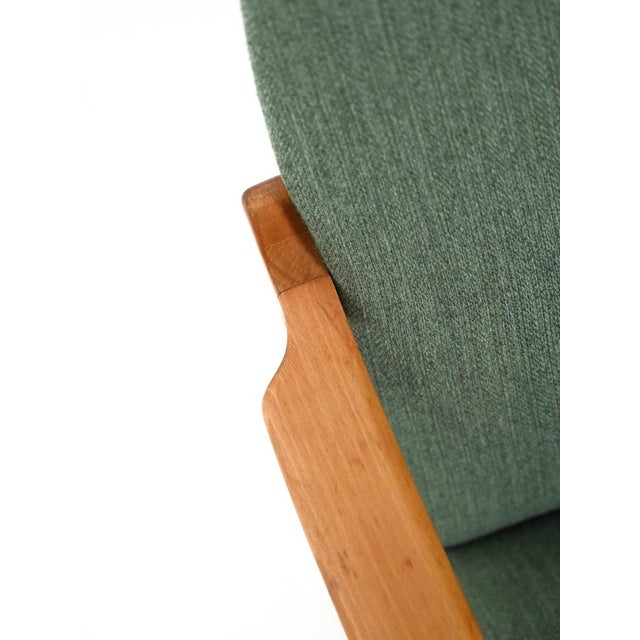 Scandinavian Armchair in Sage Green Wool, 1960s For Sale - Image 4 of 11