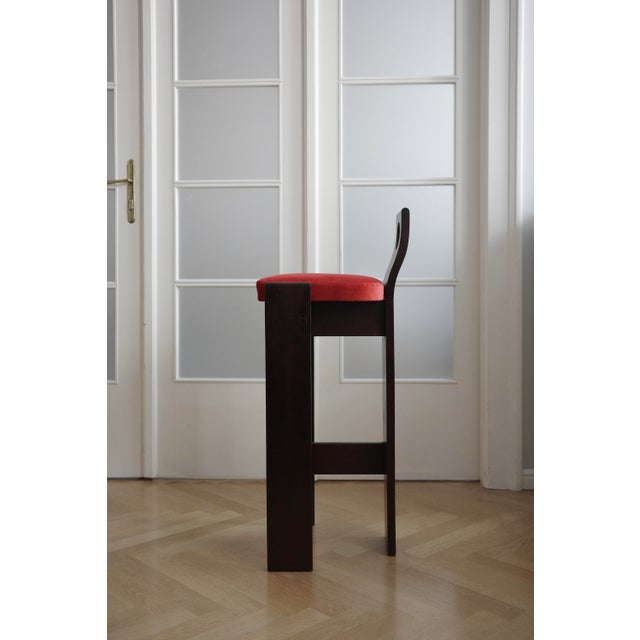 Mid-Century Modern Brutalist Wooden Bar Stool, 1960s For Sale - Image 3 of 8