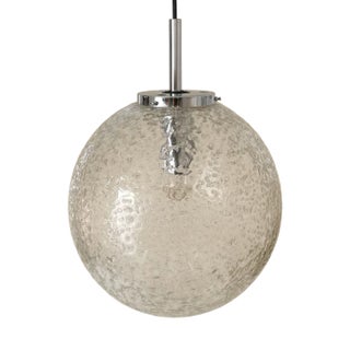 Mid-Century Ceiling Lamp in Glass and Chrome by Hoffmeister Leuchten, 1960s For Sale