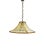 Mid-Century Italian chandelier in textured glass and rattan featuring bamboo structure and metal pendant, circa 1960. Up...