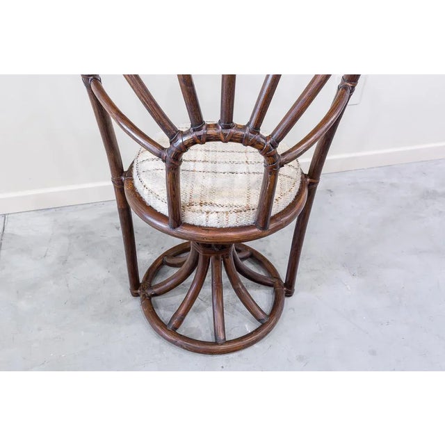 Wood Bamboo Dining Chairs with High Curved Backrest, France, 1960s, Set of 4 For Sale - Image 7 of 10