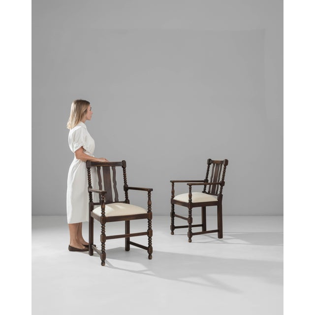 20th Century French Baroque Wooden Armchairs With Upholstered Seats - A Pair For Sale - Image 17 of 18