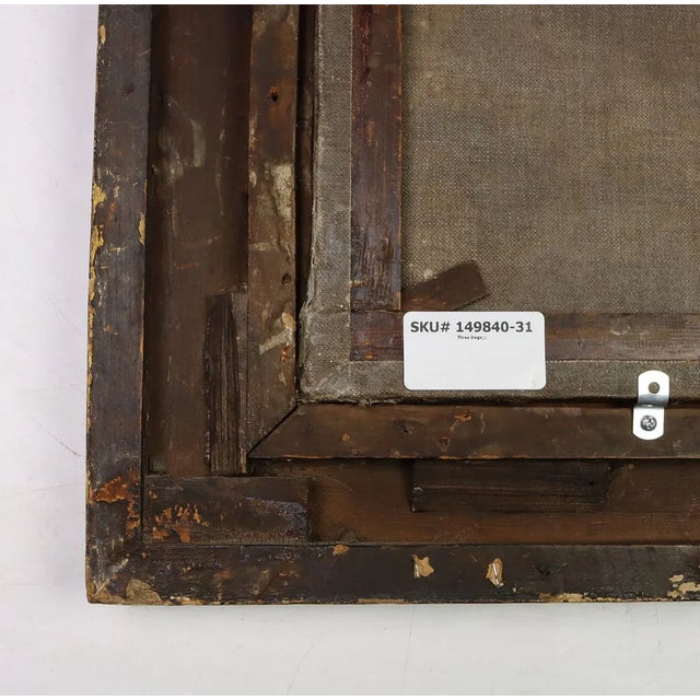 Antique 19th-Century British Oil Painting, “Three Dogs” For Sale - Image 10 of 11