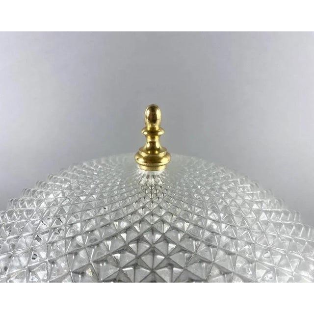 Vintage Ceiling Lamp in Glass Shade & Gilt Bronze Fitting For Sale - Image 5 of 8